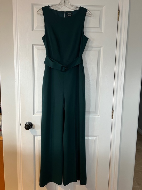 RW&CO. Pants - RW&CO. Dark Green Sleeveless Wide-Leg Belted Jumpsuit